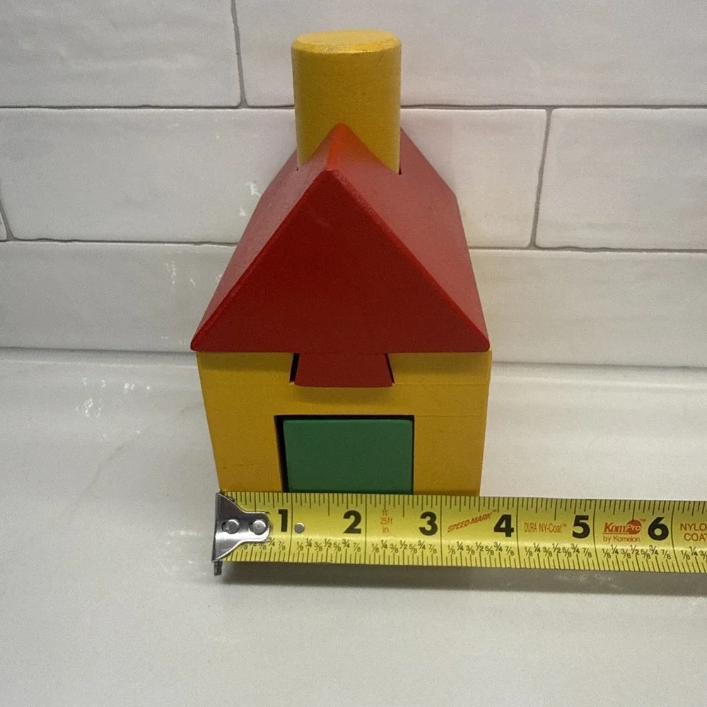 Vintage IKEA Primary Colors Wooden House Toy Puzzle 1980's-90's - Fast Shipping!
